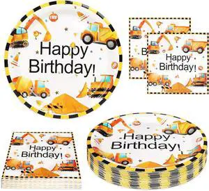 50 Pcs Construction Plates and Napkins Party Supplies, 9inch Construction Theme Plates, Disposable Dump Truck Plates and Napkins Tableware Set for Kids Boys Birthday Party Decorations, 25 Guests 50 Pcs Construction Plates and Napkins Party Supplies, 9inch Construction Theme Plates, Disposable Dump Truck Plates and Napkins Tableware Set for Kids Boys Birthday Party Decorations, 25 Guests