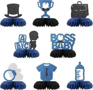 Maicaiffe Boss Boy Table Honeycomb Centerpieces Decorations - Glitter 8 Pcs Boy Baby Shower Party Table Toppers Decor - Gender Reveal - Boy 1st Birthday Party Decoration Supplies Maicaiffe Boss Boy Table Honeycomb Centerpieces Decorations - Glitter 8 Pcs Boy Baby Shower Party Table Toppers Decor - Gender Reveal - Boy 1st Birthday Party Decoration Supplies