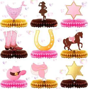 9 Pcs Western Cowgirl Birthday Party Decorations Honeycomb Centerpieces for Table Pink Paper Honeycomb Table Decor Western Decorations for Birthday Rodeo Bachelorette Party Supplies 9 Pcs Western Cowgirl Birthday Party Decorations Honeycomb Centerpieces for Table Pink Paper Honeycomb Table Decor Western Decorations for Birthday Rodeo Bachelorette Party Supplies