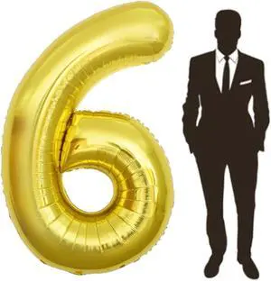 65 Inch Giant gold Foil Number Balloon,Old Children's Birthday Party Helium Balloon Wedding And Celebration Themed Party Decoration Supplies (6 Plus) 65 Inch Giant gold Foil Number Balloon,Old Children's Birthday Party Helium Balloon Wedding And Celebration Themed Party Decoration Supplies (6 Plus)
