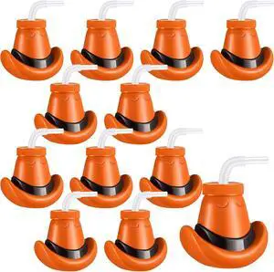 Amyhill 12 Pcs Cowboy Hat Cups with Lids and Straws 12 oz Plastic Cowboy Hat Cups for Western Rodeo Party Supplies Birthday Party Decorations (Brown) Amyhill 12 Pcs Cowboy Hat Cups with Lids and Straws 12 oz Plastic Cowboy Hat Cups for Western Rodeo Party Supplies Birthday Party Decorations (Brown)