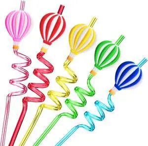25 Hot Air Balloon Drinking Straws with 2 PCS Straws Cleaning Brush for Birthday Party Supplies Favors Girl Baby Shower Decorations 25 Hot Air Balloon Drinking Straws with 2 PCS Straws Cleaning Brush for Birthday Party Supplies Favors Girl Baby Shower Decorations