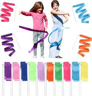dervea Ribbon Dancing Wands 20pcs Pack, Party Favor for Girls Birthday Party Supplies, Gymnastic Party Favors for Kids Outdoor Games (Mixed Color with White Handle, 20pcs set) dervea Ribbon Dancing Wands 20pcs Pack, Party Favor for Girls Birthday Party Supplies, Gymnastic Party Favors for Kids Outdoor Games (Mixed Color with White Handle, 20pcs set)