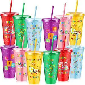 Uiifan 12 Pcs Science Party Cups Favors 24 oz Plastic Tumbler with Lid and Straw Reusable for Boys Kids Science Birthday Party Supplies Decorations Uiifan 12 Pcs Science Party Cups Favors 24 oz Plastic Tumbler with Lid and Straw Reusable for Boys Kids Science Birthday Party Supplies Decorations