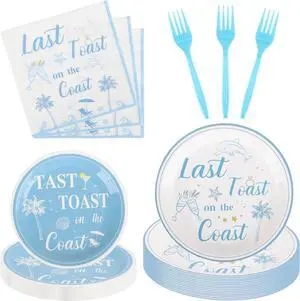 200PCS Last Toast on the Coast Party Supplies Serve 50,Coastal Bachelorette Party Paper Plates,Napkins,And Forks Kit for Birthday,Summer, Bachelorette Parties Decorations 200PCS Last Toast on the Coast Party Supplies Serve 50,Coastal Bachelorette Party Paper Plates,Napkins,And Forks Kit for Birthday,Summer, Bachelorette Parties Decorations