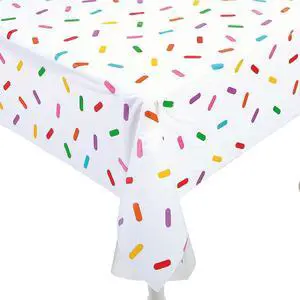 Fun Express Birthday Sprinkle Table Cloth Roll - Plastic Table Cover Disposable 40 x 100 Foot - Party Tablecloth for Rectangle Table | Bulk Tablecloths for Birthday Party Supplies & Easy Cleanup Fun Express Birthday Sprinkle Table Cloth Roll - Plastic Table Cover Disposable 40 x 100 Foot - Party Tablecloth for Rectangle Table | Bulk Tablecloths for Birthday Party Supplies & Easy Cleanup