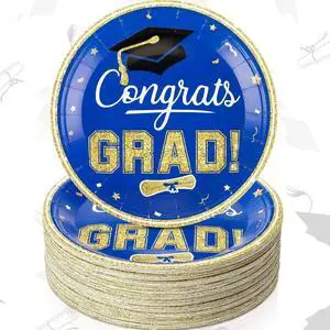 Sabary Blue 100 Pcs 2026 Graduation Paper Dessert Plates Bulk 7 Inch Graduation Party Supplies Plates Class of 2026 Decorations Congrats Grad Disposable Plate Tableware (Classic) Sabary Blue 100 Pcs 2026 Graduation Paper Dessert Plates Bulk 7 Inch Graduation Party Supplies Plates Class of 2026 Decorations Congrats Grad Disposable Plate Tableware (Classic)