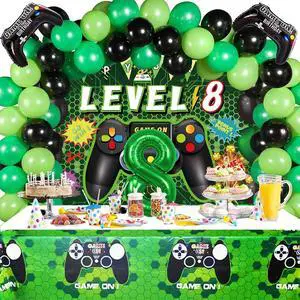 Vlipoeasn 90PCS 8th Birthday Video Game Party Decorations for Boys, Green 8th Birthday -Video Game Backdrop, Balloons, Tablecloth, Gamer and 8 Foil Balloons for 8th Year Old Party Supplies Vlipoeasn 90PCS 8th Birthday Video Game Party Decorations for Boys, Green 8th Birthday -Video Game Backdrop, Balloons, Tablecloth, Gamer and 8 Foil Balloons for 8th Year Old Party Supplies