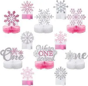 Lincia 12 Pcs Winter Onederland 1st Birthday Decorations Pink Snowflake Honeycomb Wonderland Table Centerpieces for Snowflake Birthday Party Supplies Lincia 12 Pcs Winter Onederland 1st Birthday Decorations Pink Snowflake Honeycomb Wonderland Table Centerpieces for Snowflake Birthday Party Supplies
