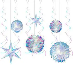 12 Pcs Iridescent Party Decoration,Hanging Honeycomb,Decorative Iridescent Foil Fan,Shiny Star, Hanging Rainbow Swirl for Wedding,Christmas,Baby Shower Frozen,Mermaid Themed Birthday Party Supplies 12 Pcs Iridescent Party Decoration,Hanging Honeycomb,Decorative Iridescent Foil Fan,Shiny Star, Hanging Rainbow Swirl for Wedding,Christmas,Baby Shower Frozen,Mermaid Themed Birthday Party Supplies