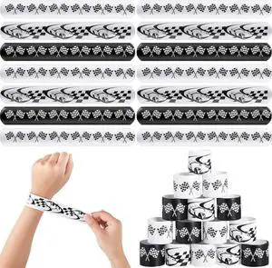 Lewtemi 48 Pcs Race Car Party Favors Slap Bracelets, Racing Checkered Flag Slap Bracelet for Kids Adults Speed Car Party Birthday Classroom Prizes Exchanging Gifts Sports Events Supplies Lewtemi 48 Pcs Race Car Party Favors Slap Bracelets, Racing Checkered Flag Slap Bracelet for Kids Adults Speed Car Party Birthday Classroom Prizes Exchanging Gifts Sports Events Supplies