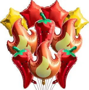Xqumoi Chili Fire Foil Balloons Cook Off Contest Party Decoration, 8Pcs Chili Pepper Flame Aluminum Balloon Contest Tasting Competition Cinco De Mayo Mexican Fiesta Birthday Party Festival Supplies Xqumoi Chili Fire Foil Balloons Cook Off Contest Party Decoration, 8Pcs Chili Pepper Flame Aluminum Balloon Contest Tasting Competition Cinco De Mayo Mexican Fiesta Birthday Party Festival Supplies