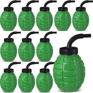 Tanlade Army Birthday Party Camo Party Supplies Grenade Cups with Straws and Lids, 10 oz Plastic Grenade Shape Cup Reusable Cups Bulk for Army Soldier Camouflage(12 Pcs) Tanlade Army Birthday Party Camo Party Supplies Grenade Cups with Straws and Lids, 10 oz Plastic Grenade Shape Cup Reusable Cups Bulk for Army Soldier Camouflage(12 Pcs)