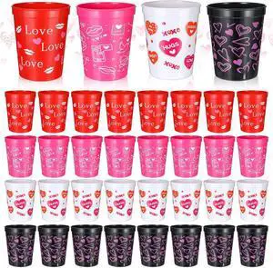 Meanplan 48 Pcs Valentines Plastic Cups Heart Reusable Cups 16 oz Valentines Cups for Holiday Party Supplies(16oz,Charming) Meanplan 48 Pcs Valentines Plastic Cups Heart Reusable Cups 16 oz Valentines Cups for Holiday Party Supplies(16oz,Charming)