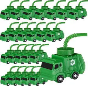 Tanlade 24 Sets Garbage Truck Cups with Straws, Trash Truck Birthday Party Decorations, 10 oz Plastic Garbage Car Shape Cup Reusable Car Party Decoration Vehicles Birthday Tanlade 24 Sets Garbage Truck Cups with Straws, Trash Truck Birthday Party Decorations, 10 oz Plastic Garbage Car Shape Cup Reusable Car Party Decoration Vehicles Birthday