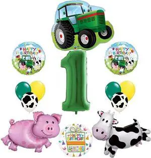 Tractor and Farm Animals 1st Birthday Party Supplies Balloon Bouquet Decorations Tractor and Farm Animals 1st Birthday Party Supplies Balloon Bouquet Decorations
