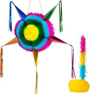JOYIN 33 Inch Large Star Pinata, Foldable Mexican Fiesta Pinata with Vibrant Honeycomb Center, Traditional Colorful Party Decorations for Cinco De Mayo, Kids Birthday Supplies & Taco Tuesday JOYIN 33 Inch Large Star Pinata, Foldable Mexican Fiesta Pinata with Vibrant Honeycomb Center, Traditional Colorful Party Decorations for Cinco De Mayo, Kids Birthday Supplies & Taco Tuesday