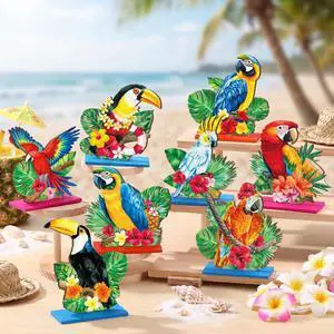 Amyhill 8 Pcs Hawaiian Tropical Parrot Table Decorations Luau Birds Wooden Table Centerpieces Hawaiian Luau Party Decoration Tabletop Signs for Summer Rainforest Tiki Bar Beach Party Decor Supplies Amyhill 8 Pcs Hawaiian Tropical Parrot Table Decorations Luau Birds Wooden Table Centerpieces Hawaiian Luau Party Decoration Tabletop Signs for Summer Rainforest Tiki Bar Beach Party Decor Supplies