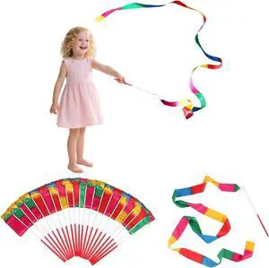 soi-meme 20 Pack Ribbon Dancing Wands Party Favors for Kids, Rainbow Birthday Decorations, Princess Party Supplies, Girls Party Games, Gymnastics Goody Bag Stuffers soi-meme 20 Pack Ribbon Dancing Wands Party Favors for Kids, Rainbow Birthday Decorations, Princess Party Supplies, Girls Party Games, Gymnastics Goody Bag Stuffers