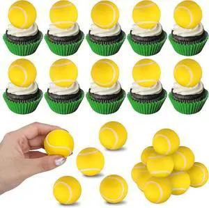 12 PCS Tennis Cupcake Toppers Assembled 3D Foam Mini Sport Ball Cupcake Picks Tennis Party Decorations for Tennis Theme Baby Shower Kids Birthday Party Cake Decorations Supplies Yellow 12 PCS Tennis Cupcake Toppers Assembled 3D Foam Mini Sport Ball Cupcake Picks Tennis Party Decorations for Tennis Theme Baby Shower Kids Birthday Party Cake Decorations Supplies Yellow