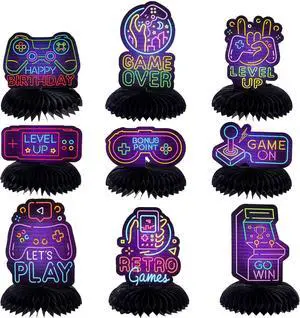9 Pcs Neon Video Game Party Decorations Supplies Neon Video Game Honeycomb Table Centerpieces Cutouts for Video Game Birthday Baby Shower Theme Party Supplies 9 Pcs Neon Video Game Party Decorations Supplies Neon Video Game Honeycomb Table Centerpieces Cutouts for Video Game Birthday Baby Shower Theme Party Supplies