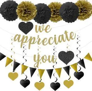 We Appreciate You Banner Thank You Party Decoration Supplies Employee Appreciation Decorations Work Anniversary Office Party Decorations for Employee Staff We Appreciate You Banner Thank You Party Decoration Supplies Employee Appreciation Decorations Work Anniversary Office Party Decorations for Employee Staff