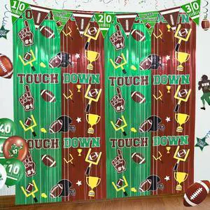 Football Party Decorations Foil Fringe Curtains, 2 Pack 3.3x6.6ft Green Brown Tinsel Backdrop for Sunday Night Football Game Day Photo Booth Backdrops American Football Party Decorations Football Party Decorations Foil Fringe Curtains, 2 Pack 3.3x6.6ft Green Brown Tinsel Backdrop for Sunday Night Football Game Day Photo Booth Backdrops American Football Party Decorations