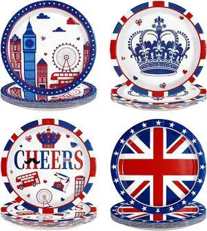 60 Pcs British Party Decorations Union Jack Paper Plates - 9" Heavy Duty Britain UK Flag Paper Plates Disposable London Tableware for Union Jack Birthday London National Party Decorations 60 Pcs British Party Decorations Union Jack Paper Plates - 9" Heavy Duty Britain UK Flag Paper Plates Disposable London Tableware for Union Jack Birthday London National Party Decorations