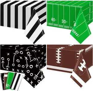 Qinyoung 8 Pack Football Theme Tablecloths, Football Themed Party Favor Supplies, Disposable Plastic Rectangle Sports Table Covers for Sports Birthday Party Decor, 108 x 54 Inch Qinyoung 8 Pack Football Theme Tablecloths, Football Themed Party Favor Supplies, Disposable Plastic Rectangle Sports Table Covers for Sports Birthday Party Decor, 108 x 54 Inch