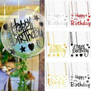 Estune 60 Sheets Happy Birthday Balloons Stickers Birthday Party Supplies Clear Bobo Balloon Stickers Gift Decoration Decals for DIY School Party Supplies, Gold Black Estune 60 Sheets Happy Birthday Balloons Stickers Birthday Party Supplies Clear Bobo Balloon Stickers Gift Decoration Decals for DIY School Party Supplies, Gold Black
