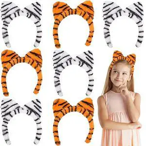 ArtCreativity Plush Tiger Ears, Set of 12, White and Orange, Hairband, Party Favors, Zoo Birthday Party Supplies, Animal Party Photo Booth Props, Tiger Costume Accessories for Kids ArtCreativity Plush Tiger Ears, Set of 12, White and Orange, Hairband, Party Favors, Zoo Birthday Party Supplies, Animal Party Photo Booth Props, Tiger Costume Accessories for Kids