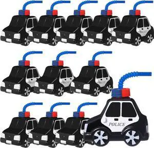 Tanlade 12 Set Police Car Cups with Straws, Police Birthday Party Decoration for Kids,10oz Plastic Transportation Shape Cup Reusable Traffic Vehicle Birthday Party Favor for Car Tanlade 12 Set Police Car Cups with Straws, Police Birthday Party Decoration for Kids,10oz Plastic Transportation Shape Cup Reusable Traffic Vehicle Birthday Party Favor for Car