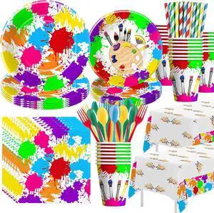 APOWBLS Art Party Decorations Tableware - Paint Party Supplies, Paper Plate, Cup, Napkin, Tablecloth, Cutlery, Art Painting Graffiti Theme Birthday Baby Shower Party Decorations Dinnerware | Serve 24 APOWBLS Art Party Decorations Tableware - Paint Party Supplies, Paper Plate, Cup, Napkin, Tablecloth, Cutlery, Art Painting Graffiti Theme Birthday Baby Shower Party Decorations Dinnerware | Serve 24