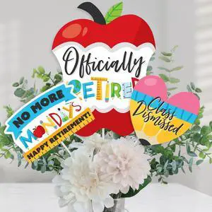 Big Dot of Happiness Teacher Retirement Party Centerpiece Decorations - 15-Piece Table Topper Set with Apple, Heart, No More Mondays Designs, Professional Grade Cardstock Photo Props Big Dot of Happiness Teacher Retirement Party Centerpiece Decorations - 15-Piece Table Topper Set with Apple, Heart, No More Mondays Designs, Professional Grade Cardstock Photo Props