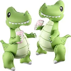 Arrowbash 2 Pack Self Standing 4D Alligator Crocodile Balloons Foil Inflatable Balloons for Birthday Jungle Safari Theme Party Baby Shower Decorations Arrowbash 2 Pack Self Standing 4D Alligator Crocodile Balloons Foil Inflatable Balloons for Birthday Jungle Safari Theme Party Baby Shower Decorations