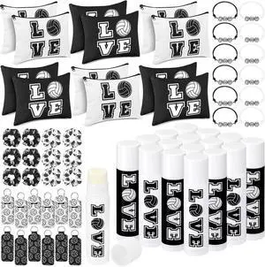 60 Pcs Volleyball Team Gifts 12 Cosmetic Makeup Bags 12 Hair Scrunchies 12 Charm Bracelet 12 Lip Balm 12 Lipstick Holder Keychain Volleyball Party Favors Supplies (Black) 60 Pcs Volleyball Team Gifts 12 Cosmetic Makeup Bags 12 Hair Scrunchies 12 Charm Bracelet 12 Lip Balm 12 Lipstick Holder Keychain Volleyball Party Favors Supplies (Black)