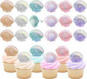 Kenning 48pcs Resin Seashell Cupcake Ring Toppers Under the Sea Cupcake Topper for seashell Theme Birthday Party Cake Decorations Baby Shower Weeding Anniversary Sea Party Supplies Kenning 48pcs Resin Seashell Cupcake Ring Toppers Under the Sea Cupcake Topper for seashell Theme Birthday Party Cake Decorations Baby Shower Weeding Anniversary Sea Party Supplies