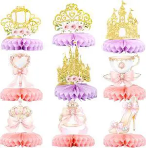 Gyufise 9 Pack Floral Princess Honeycomb Centerpieces Pink and Gold Castle Crown Carriage Party Table Decorations for Princess Theme Party Decorations Supplies Gyufise 9 Pack Floral Princess Honeycomb Centerpieces Pink and Gold Castle Crown Carriage Party Table Decorations for Princess Theme Party Decorations Supplies