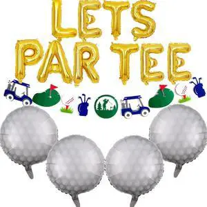 Let's Partee Golf Party Balloons Decorations Banner Men Boys Birthday Decoration Sport Themed Party Supplies Foil Mylar Golf Ball Balloons for Birthday Baby Shower Retirement Party (Gold) Let's Partee Golf Party Balloons Decorations Banner Men Boys Birthday Decoration Sport Themed Party Supplies Foil Mylar Golf Ball Balloons for Birthday Baby Shower Retirement Party (Gold)