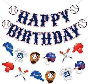 Baseball Happy Birthday Banner - Baseball Sports Themed Happy Birthday Decorations Sign Baseball Party Banner Decorations Party Decor Supplies for Boys Girls Baseball Happy Birthday Banner - Baseball Sports Themed Happy Birthday Decorations Sign Baseball Party Banner Decorations Party Decor Supplies for Boys Girls