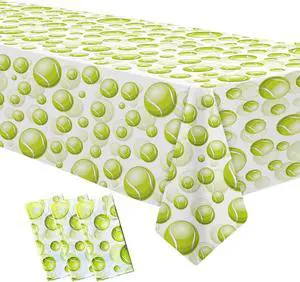 Tennis Party Tablecloth Decorations for Birthday Baby Shower - Disposable Sports Ball Tennis Birthday Party Supplies Table Cover - 3 Pack (54in x 108in) Tennis Party Tablecloth Decorations for Birthday Baby Shower - Disposable Sports Ball Tennis Birthday Party Supplies Table Cover - 3 Pack (54in x 108in)