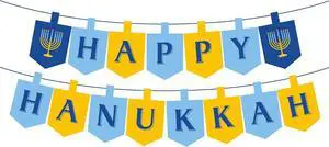 CupaPlay Hanukkah Banner with Candlestick for Party Decorations Party Supplies CupaPlay Hanukkah Banner with Candlestick for Party Decorations Party Supplies