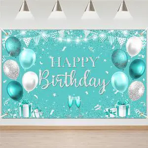 Avezano Happy Teal Birthday Banner Turquoise and Silver Birthday Backdrop Banners Teal Birthday Decorations for Women Happy Birthday Party Supplies 70.8 x 43.3 Inch Avezano Happy Teal Birthday Banner Turquoise and Silver Birthday Backdrop Banners Teal Birthday Decorations for Women Happy Birthday Party Supplies 70.8 x 43.3 Inch