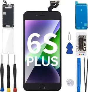 for iPhone 6S Plus Screen Replacement with Home Button 5.5" Black 3D Touch LCD Display Digitizer Fix Tool Full Assembly with Front Camera Speaker Sensor Glass Protector Repair Kit A1634 A1687 for iPhone 6S Plus Screen Replacement with Home Button 5.5" Black 3D Touch LCD Display Digitizer Fix Tool Full Assembly with Front Camera Speaker Sensor Glass Protector Repair Kit A1634 A1687