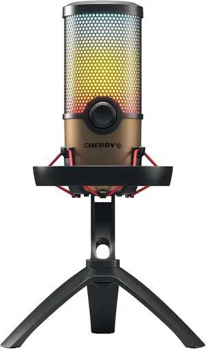 Cherry UM 9.0 PRO RGB, USB Microphone with RGB Lighting, for Gaming, Streaming, Podcast, ASMR, 4 Polar Patterns, Compatible with PC/Mac/PS4/PS5, Black/Copper Cherry UM 9.0 PRO RGB, USB Microphone with RGB Lighting, for Gaming, Streaming, Podcast, ASMR, 4 Polar Patterns, Compatible with PC/Mac/PS4/PS5, Black/Copper