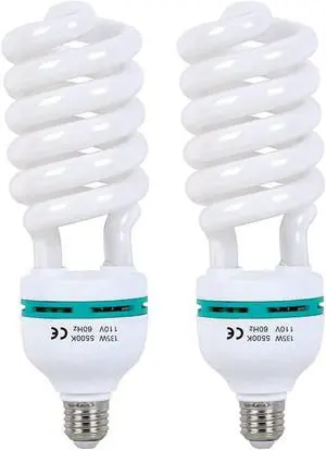 Skytex 2pcs 135W Light Bulb 5500K CFL Daylight Spiral Softbox Lighting Kit Bulb in E27 Socket for Photography Photo Skytex 2pcs 135W Light Bulb 5500K CFL Daylight Spiral Softbox Lighting Kit Bulb in E27 Socket for Photography Photo