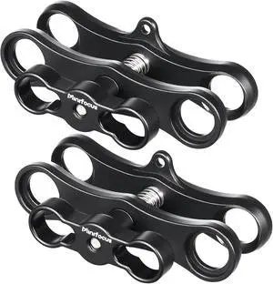 MINIFOCUS 1" Long Ball Clamp Dual Holder Mount for Underwater Photography Diving Light System, Compatible for GoPro Action Camera Flashlight Arms System(2 PCS) MINIFOCUS 1" Long Ball Clamp Dual Holder Mount for Underwater Photography Diving Light System, Compatible for GoPro Action Camera Flashlight Arms System(2 PCS)