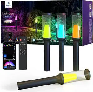 APPECK Pathway Lights Outdoor 800LM, RGBCW Low Voltage Landscape Lighting, Smart APP and Alexa Control, IP65 Waterproof, Color Changing Walkway Lights for Garden, Yard, Patio, Christmas, 4 Pack APPECK Pathway Lights Outdoor 800LM, RGBCW Low Voltage Landscape Lighting, Smart APP and Alexa Control, IP65 Waterproof, Color Changing Walkway Lights for Garden, Yard, Patio, Christmas, 4 Pack