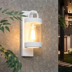 Porch Light White Dusk to Dawn Outdoor Wall Light, 13in Large Exterior Lighting Fixture for House Garage Front Door, Waterproof Outside Hanging Lamp E26 Wall Mount Lantern (Bulb Not Included) Porch Light White Dusk to Dawn Outdoor Wall Light, 13in Large Exterior Lighting Fixture for House Garage Front Door, Waterproof Outside Hanging Lamp E26 Wall Mount Lantern (Bulb Not Included)