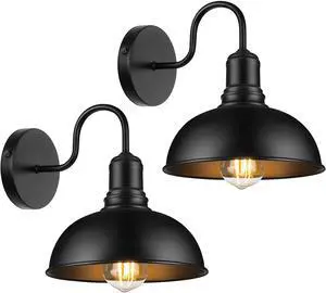 MATAMEYE Outdoor Wall Sconce, 2 Pack Exterior Waterproof Farmhouse Barn Light Fixture, Black Garage Wall Lantern, Anti-Rust Front Porch Lamp MATAMEYE Outdoor Wall Sconce, 2 Pack Exterior Waterproof Farmhouse Barn Light Fixture, Black Garage Wall Lantern, Anti-Rust Front Porch Lamp